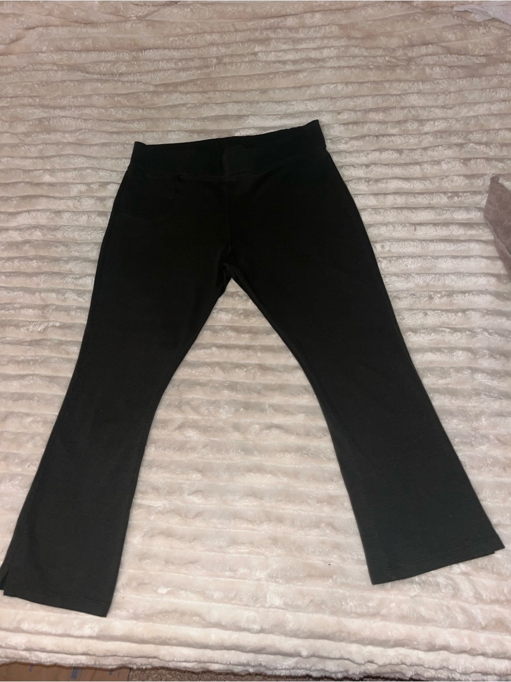 American Giant Dark Olive Kick Flare crop pants - Durable Quality 8 Made in USA